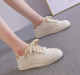 Student Versatile Casual Leather Women's Sports Platform Sneakers