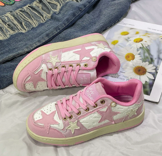 Fashionable All-match Star Flat Sneakers For Women