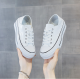 Women's Genuine Leather Sole Height Increasing Two-way Lace-up Sneakers